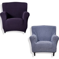 소파스킨스 마르틴 1인용 소파커버 + 발렌시아 1인용 소파커버 세트, 바이올렛(마르틴), 로얄블루(발렌시아), 1개