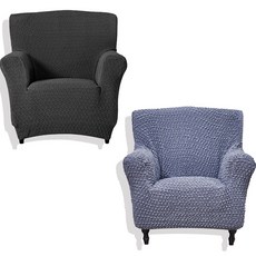 소파스킨스 마르틴 1인용 소파커버 + 발렌시아 1인용 소파커버 세트, 다크그레이(마르틴), 로얄블루(발렌시아), 1개