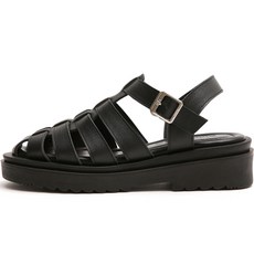 MAC MOC 女款Evan時尚漁夫涼鞋 高5.5cm, 黑色, 235