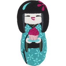 精美裝飾用熱燙貼飾, 和服娃娃5, 1個