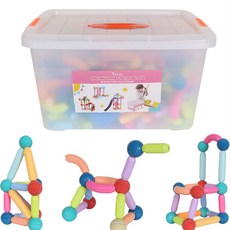 PAPASTOY bable puary 兒童用Mag STEAM磁力積木 基礎款 164p, 1個, 混合色