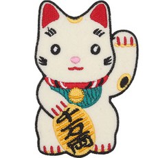 예쁜 장식용 열접착식 와펜, 행운고양이, 1개