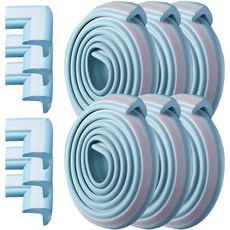 원더파파 투톤 모서리보호대2P + 코너보호대2P, 2m, 3세트, 스카이블루