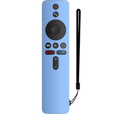 GRAYCO 小米TV 4K彩色全包覆遙控器保護套 天藍色 夜光款+手腕繩, 單品