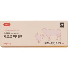 동원아르르 강아지 사르르 미니캔 독 6p, 혼합맛(비프/치킨), 180g