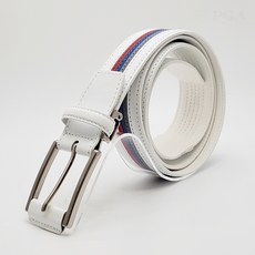 PGA TOUR 義大利牛皮休閒三線高爾夫球腰帶, 白色