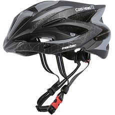 macbac Pelé Sports大豆大尺寸自行車安全帽Cool Head R 12, 啞光黑+灰