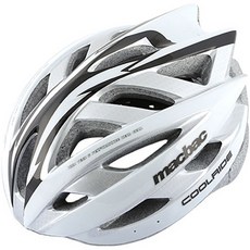 macbac Pelé Sports涼感自行車安全帽, 白色+銀色