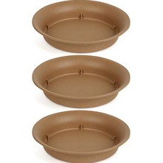 MY STYLE 花園圓形花盆底盤 3入, 棕色, 3個