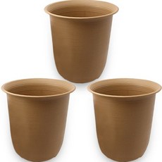 MOONIL CHEMICAL-關閉 花園圓形花盆, 棕色, 3個