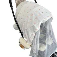 BlackCherry 嬰兒車多用途純棉蕾絲罩, 兔子, 1個