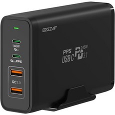 BEEZAP GaN PD3.1 PPS Type-C Galaxy MacBook Pro 超高速 245W 接地型多功能充電器 BZQ-MC245WN, 黑色, 1個