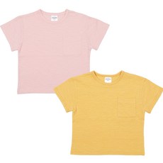 Rainbow Kids 兒童透氣竹節棉方型口袋短袖T恤2件組