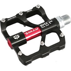 VLLU SPORTS 鋁合金鉻鉬鋼軸心 20 自行車踏板 ALNC-1070, 黑色 + 紅色, 1個