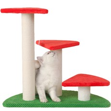 curiouspet 貓咪3層跳台抓板貓球玩具, 1個, 綠色