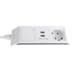 NEMOTAP 一般 2孔延長線 SY-NA2 USB 一般充電 A型, 混色, 1.5m, 1個