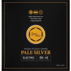 Gopher Wood 淡銀色電吉他鍍膜弦, GWES-0942, 混合色, 1個