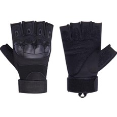 Doctor Camp軍事生存戰術戶外登山半健身手套 雙手佩戴, 黑色