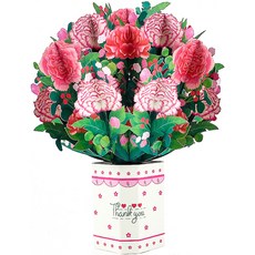 PARTYSHOW 3D立體卡片 花卉康乃馨, 混合顏色, 1個