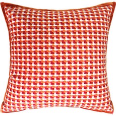 Sajasayo 規則圖案裝飾沙發抱枕 HR1678, 橙色