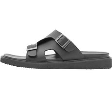 JFG男款磨砂拖鞋, 黑色, 270