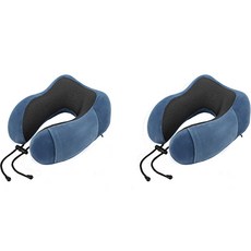 ARYKO 蓬鬆柔軟記憶棉頸枕 2入, 藍色