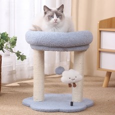 큐러스펫 고양이 2단 캣볼 스크래쳐 캣타워 미니, 블루, 1개