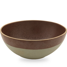 ROSLYN Yisin 融合風格餐具 陶器橢圓碗 22cm, 棕色, 1個