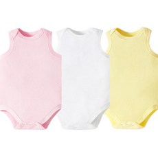 Bebeniz 幼兒款簡約網狀無袖連身衣 3件組