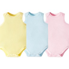 Bebeniz 幼兒款簡約網狀無袖連身衣 3件組