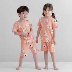 올라베이비 아동용 통기성 프렌즈 슬럽 5부 실내복 상하의 세트