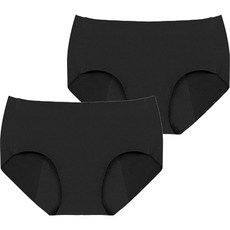 Jasmin by VENUS Venus Jasmine女款無痕隨意剪裁無痕衛生中長三角內褲 2件, 黑色+黑色