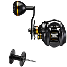 Abu Garcia 船釣路亞鼓式捲線器 左手捲 + 附加線杯, Neo S5 PH, 金色