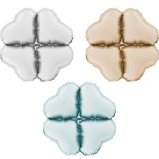 GRABO BALLOONS Base 愛心鋁箔氣球3件組 28cm, 1套, 白色, 奶油色, 藍色