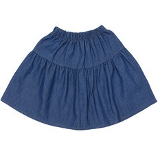 Rainbow Kids 女童夏季牛仔抓皺裙