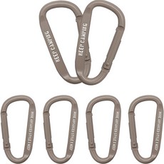 KEEP 露營推式帶扣鋁製 D 型登山扣 6 件裝, Thann