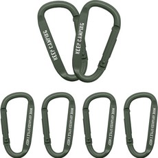 KEEP 캠핑 푸쉬형 버클 알루미늄 D형 카라비너 6p, 카키, 6개