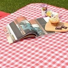 White Wolf 野餐防水墊, 櫻桃紅格紋