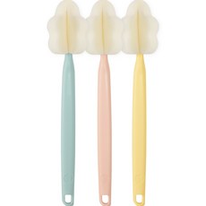 BABY&I 嬰兒用奶油色長款奶瓶刷3件組, 彩虹, 1套