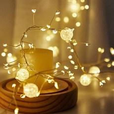 21C Trend 太陽能電線煙火玻璃珠燈泡 6m 400燈 + 5m引線套組, 暖白光, 1個