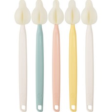 BABY&I 長柄奶嘴刷 5入, rainbow, 1套