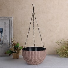 UTOBALAN Oh Rattan紋掛式花盆架 2入, 棕色