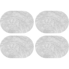 요롬코롬 타원형 가죽 테이블 매트 4p, 03, 45 x 30 cm