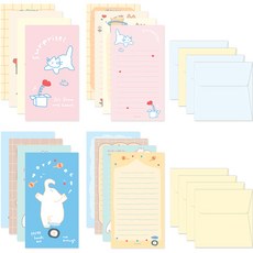 Monolike Story Town Afternoon_B 迷你信紙8款套組 信紙32張 + 信封16個, 1套, 混合色