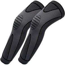 AwesomeDraw 強力健身長款護膝, 黑色, 2個