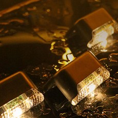 레나에너지 태양광 충전식 야외 계단 조명 4p, 브라운(외관), 전구색(조명)