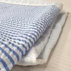 코잠데이 시원한 아이스 여름 시어서커 홑이불, 잔줄무늬 블루