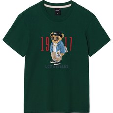 옥스타 남녀공용 통기성 1917 곰돌이 반팔티 1TS025