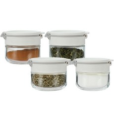 Elemental Kitchen Sinoglass 雙用香料調味瓶 白色 85ml, 4個, 單品