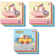영아트 소소펀 대용량 양면색종이 100p 랜덤발송, 10색, 3개